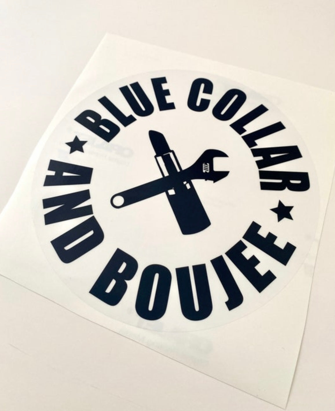 Blue Collar and Boujee Car Decal