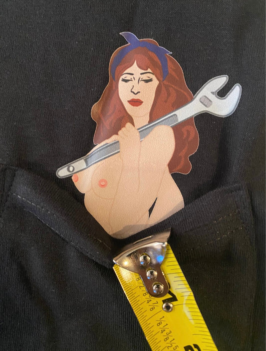 Peek-A-Boo Brunette Mechanic