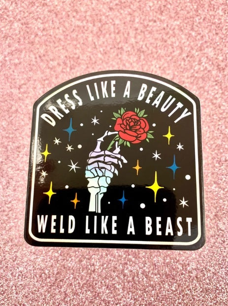 Weld Like a Beast Holographic Sticker