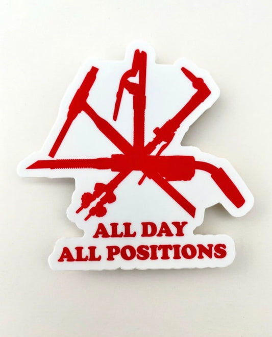 All Day All Positions Pink Welding Sticker