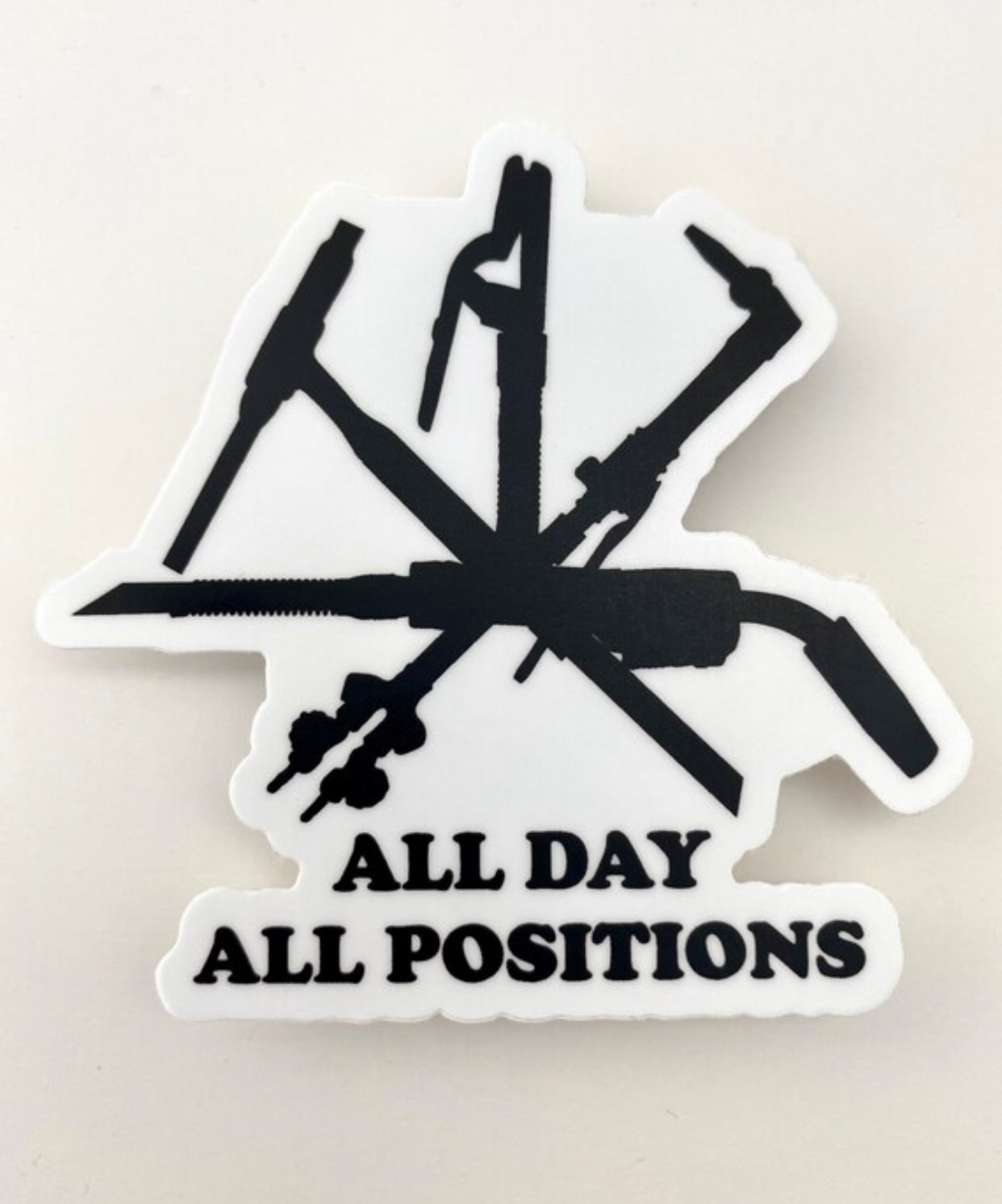 All Day All Positions Welding Sticker Black