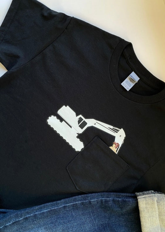 PEEK-A-BOO Pocket Heavy Equipment T-Shirt