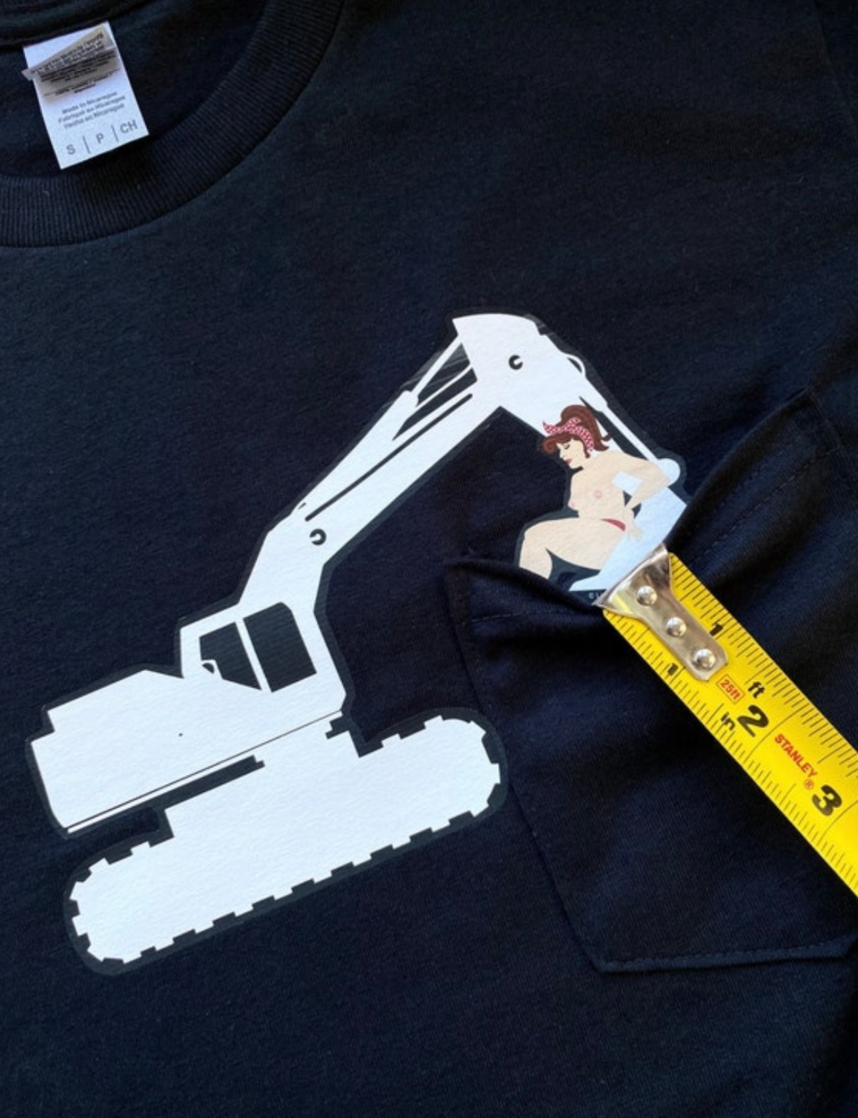 PEEK-A-BOO Pocket Heavy Equipment T-Shirt