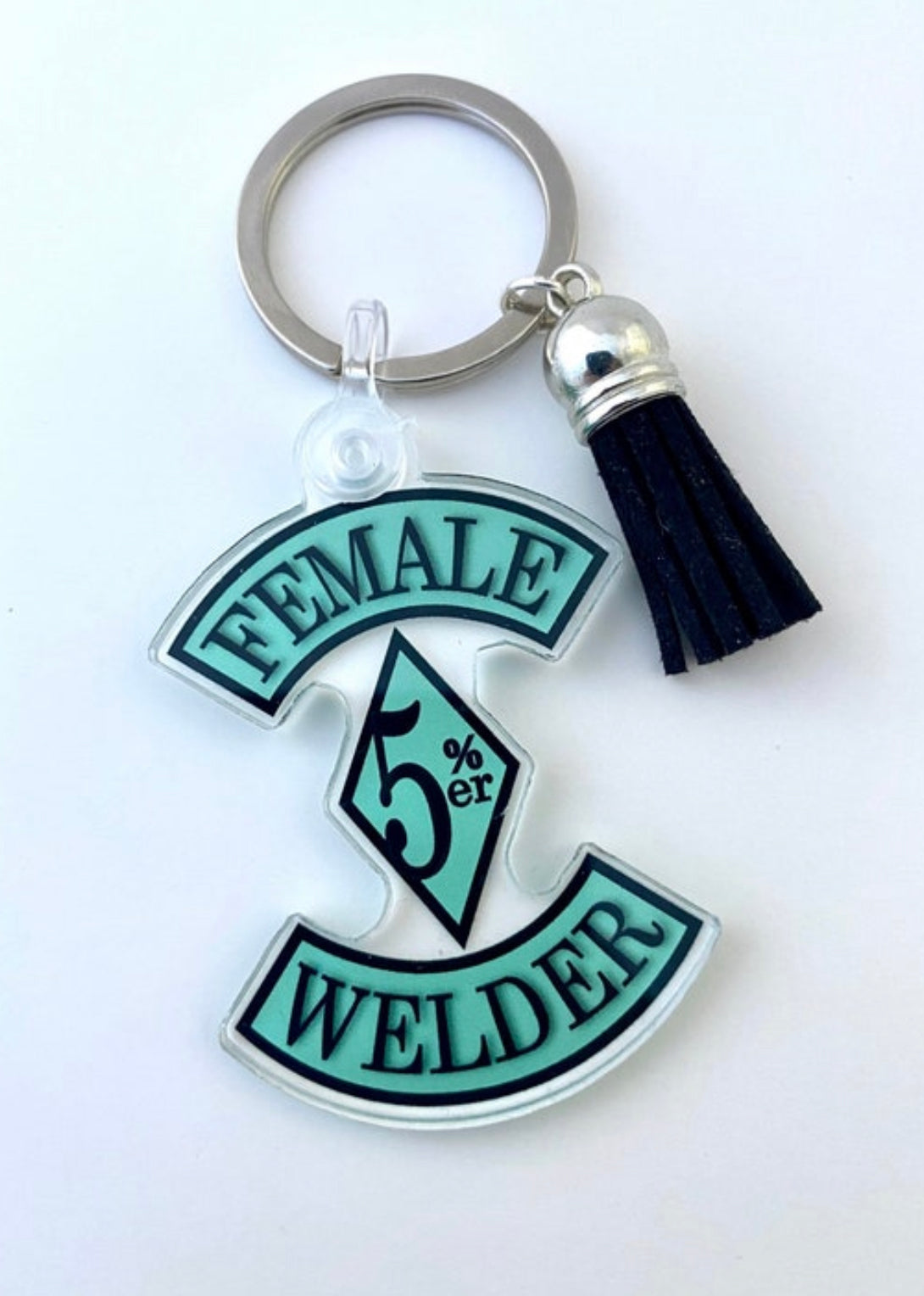 Female Welder 5%er Keychain
