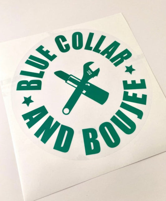 Blue Collar and Boujee Car Decal