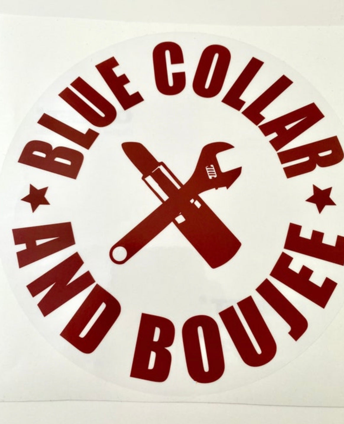 Blue Collar and Boujee Car Decal