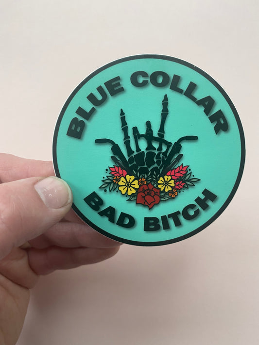 Blue Collar Bad Bitch Sticker