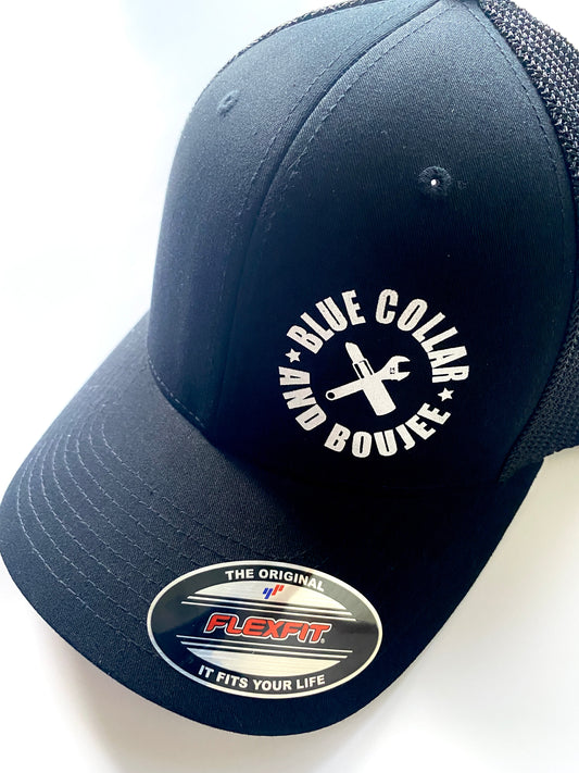 Blue Collar and Boujee Hat Black