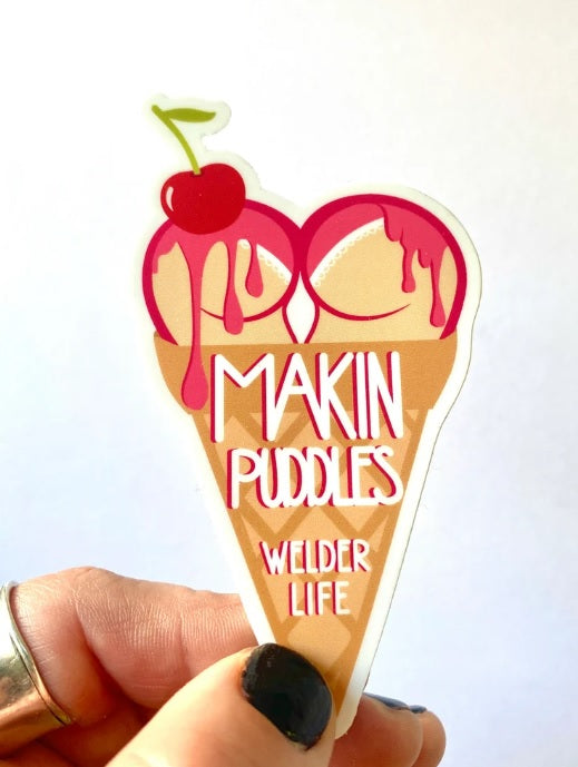 Makin Puddles Sticker