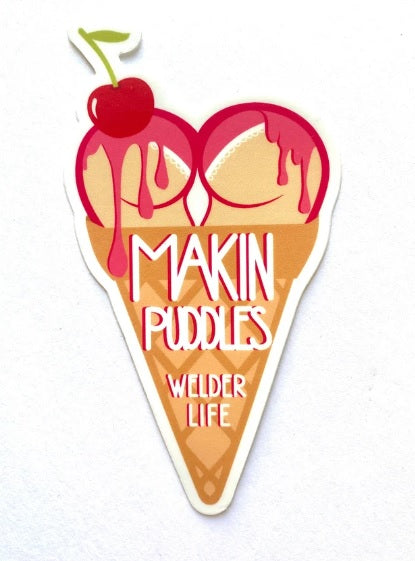 Makin Puddles Sticker