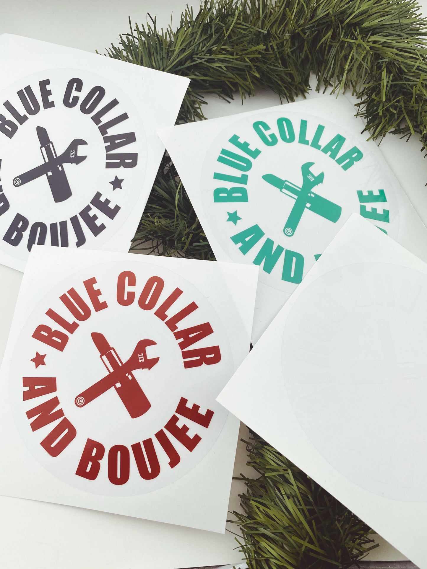 Blue Collar and Boujee 5x5 inch Decal