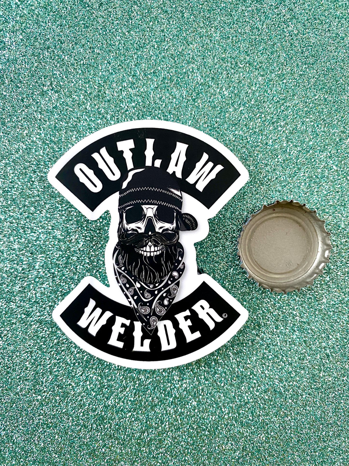 Outlaw Welder Black Outline Small